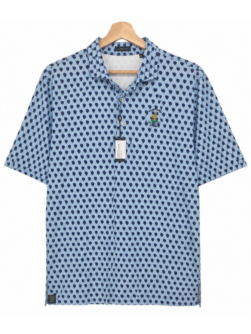 Turtleson Greer Performance Stretch Polo NWT XL BBQ Grill Print Golf Shirt